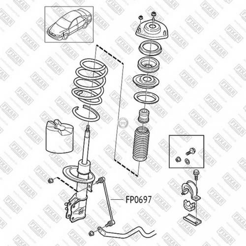Тяга стабилизатора l/r перед. Fixar FP0697 #1