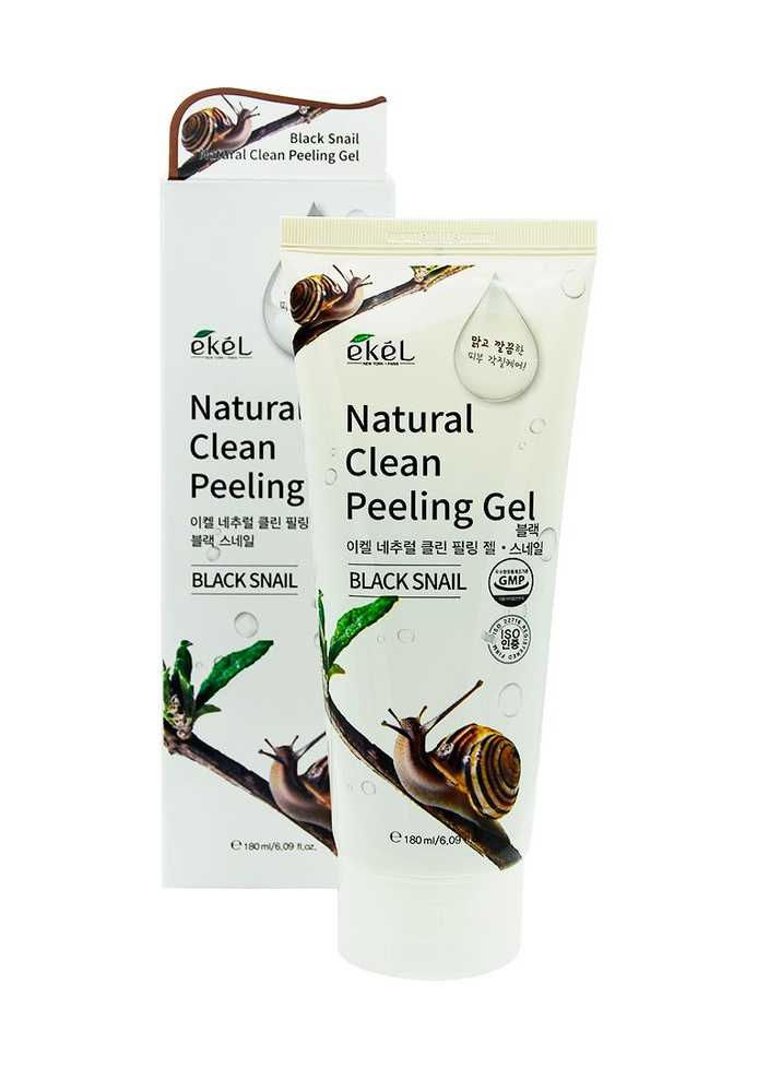 Ekel Скраб-пилинг для лица с муцином черной улитки Natural Clean Peeling Gel Black Snail 180 мл  #1