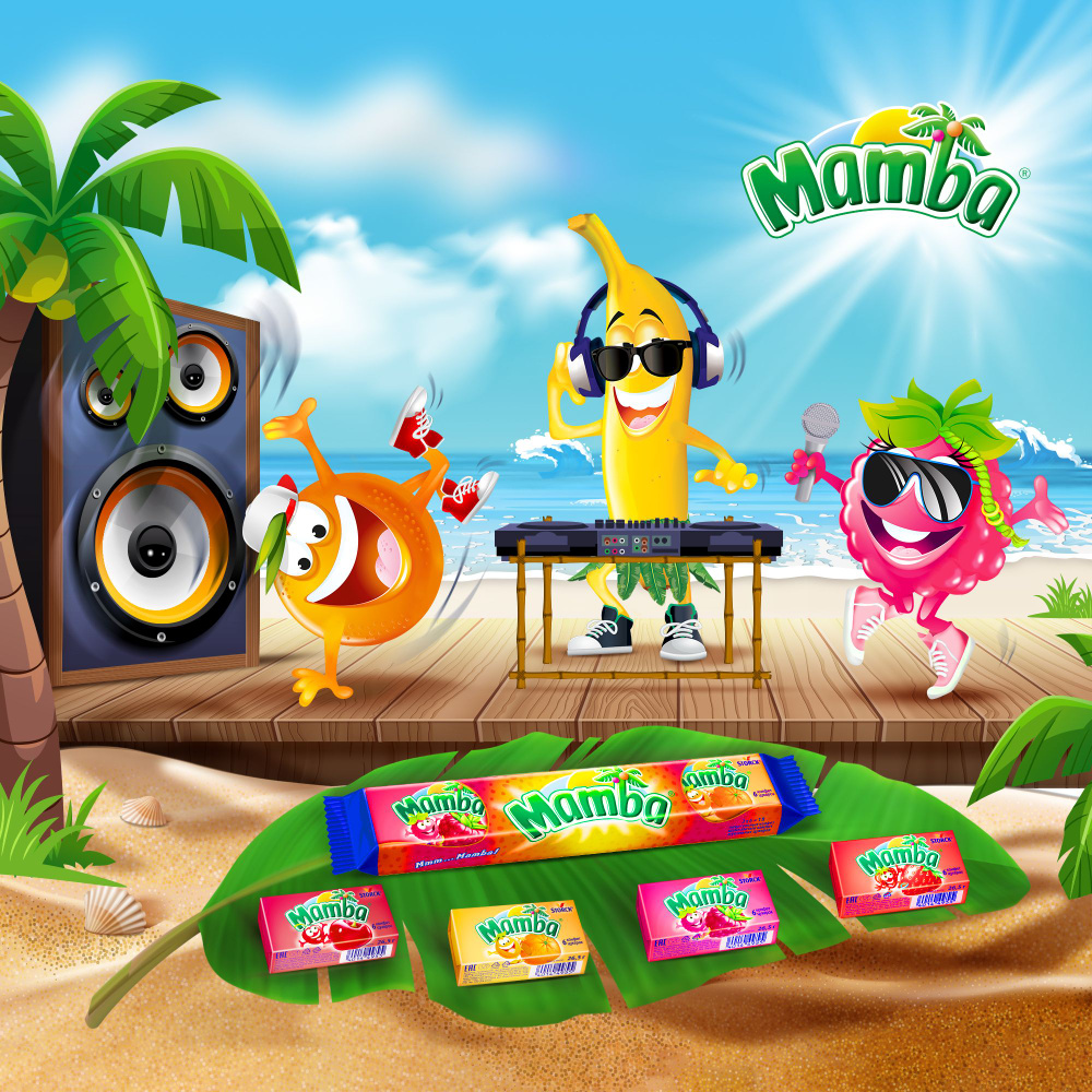 Mamba, жевательные конфеты, ассорти фруктовых и ягодных вкусов, 79,5г ...