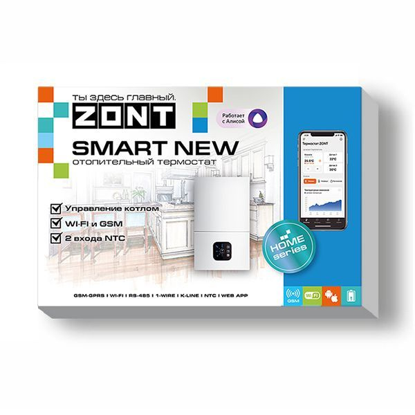 ZONT SMART NEW Отопительный GSM / Wi-Fi контроллер на стену и DIN-рейку  #1