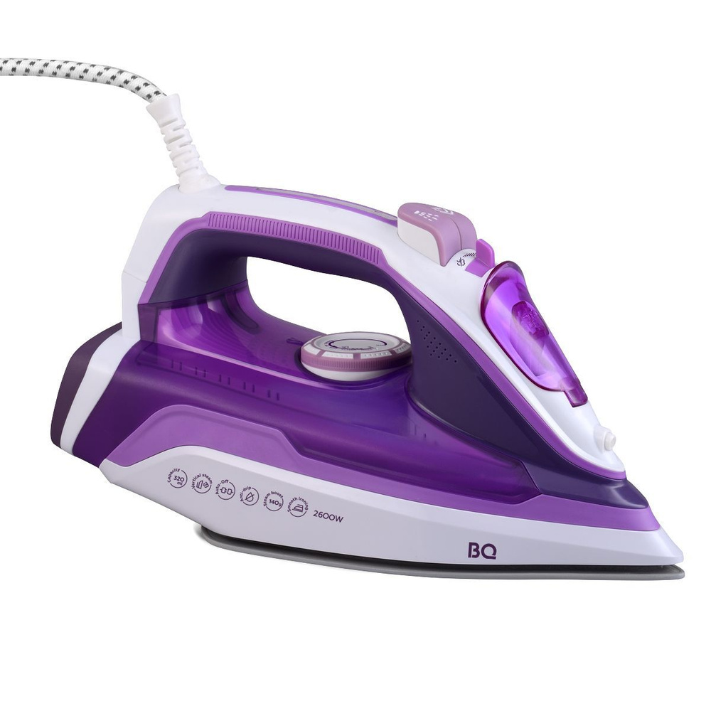 Утюг BQ SI1002 White-Purple 2600 Вт, керамическое покрытие, вертикальное отпаривание  #1