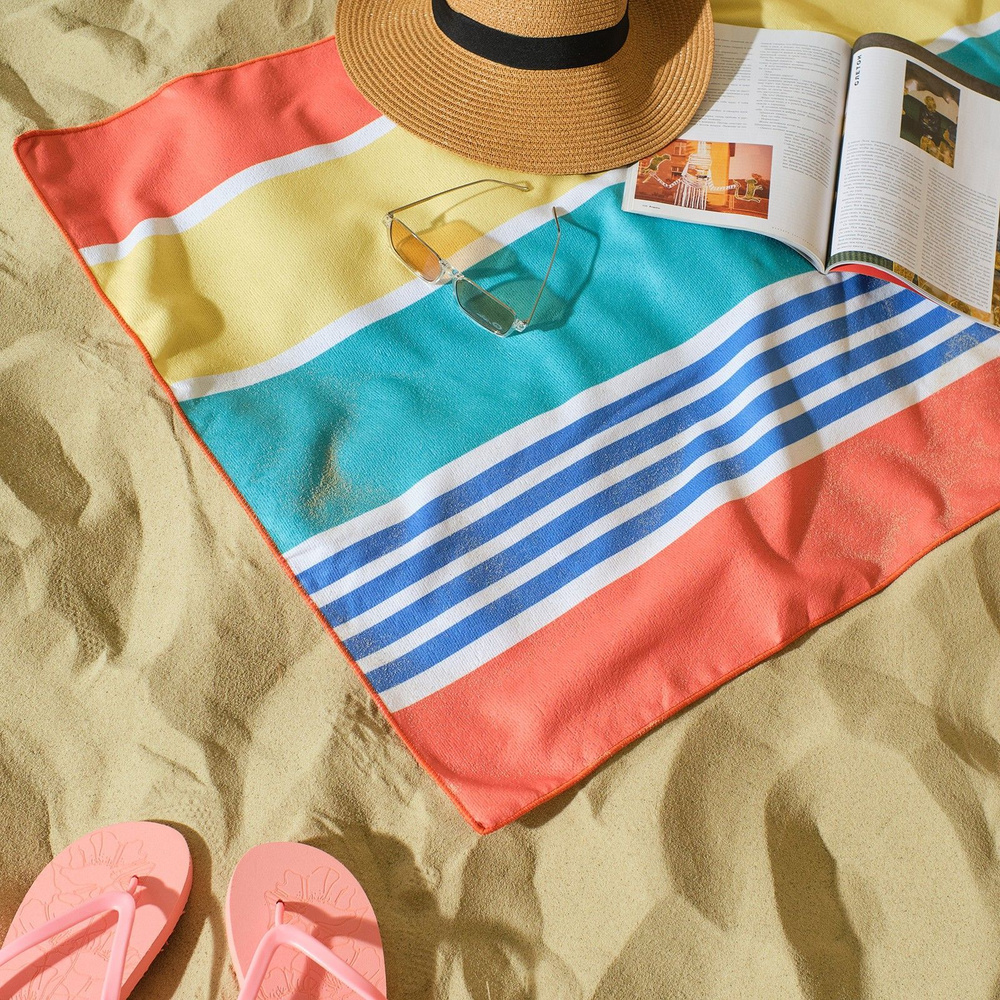 Этель Пляжные полотенца Пляжный текстиль, Полиэстер, 75x140 см, оранжевый, 1 шт.  #1