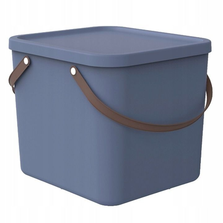 Мусорное ведро ALBULA с крышкой, мусорный бак для кухни пластиковый, урна для туалете 40 литров, темно-синяя #1