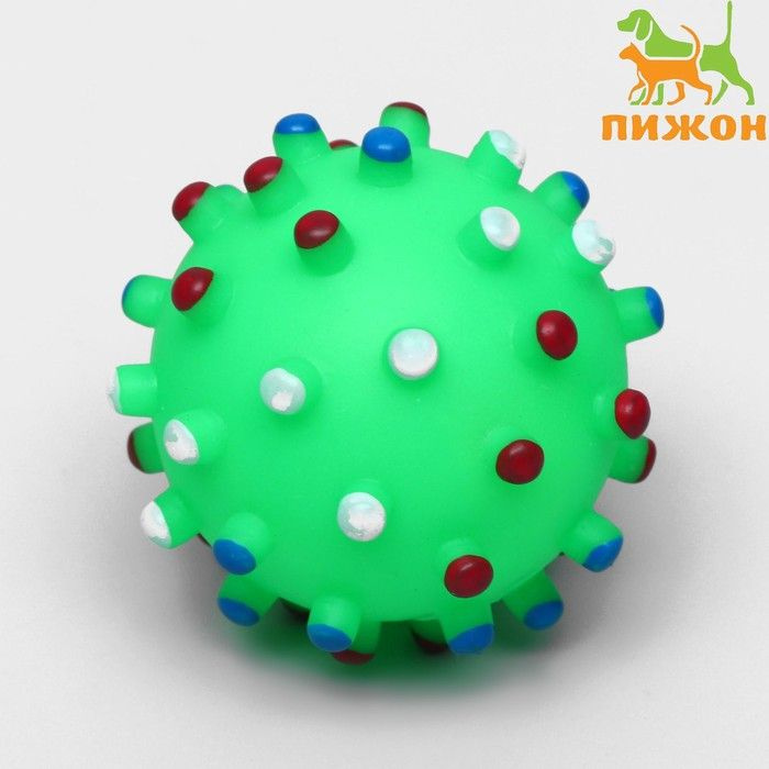 Игрушка пищащая "Бактерия" для собак, 6,3 см, зелёная #1