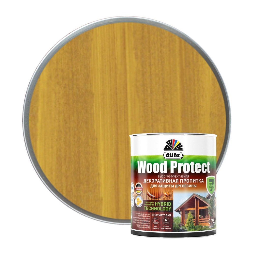 Пропитка декоративная для защиты древесины Dufa Wood Protect сосна 0,75 л  #1
