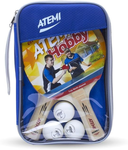 Набор для настольного тенниса Atemi Hobby SM (2 ракетки + 3 мяча + чехол)  #1