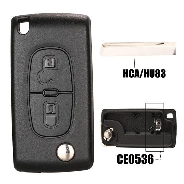 Ключ зажигания (корпус) Peugeot Citroen Picasso CE0536 профиль ключа HU83 две кнопки. арт. CE0536  #1