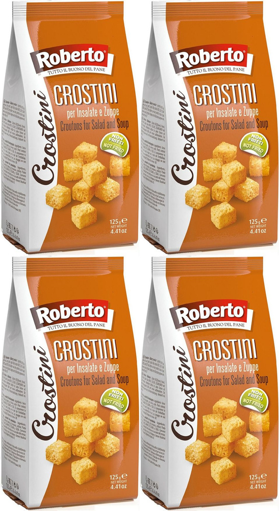 Сухарики Roberto Crostini для супов и салатов, комплект: 4 упаковки по 125 г  #1