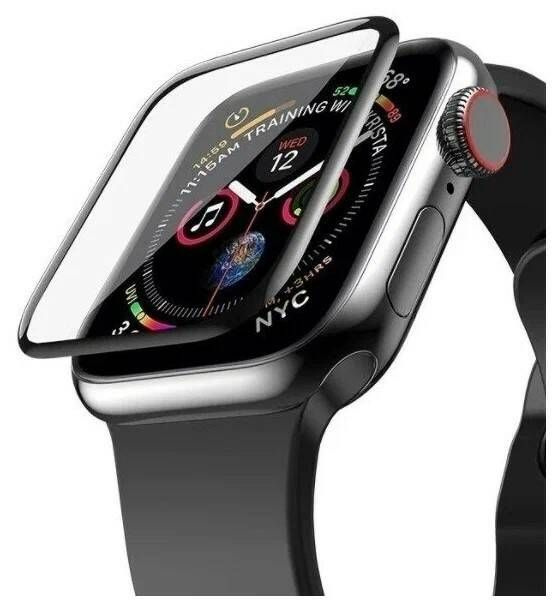 Защитная пленка "Полное покрытие" для Apple Watch 7/8 (41 мм) Черная (силикон)  #1