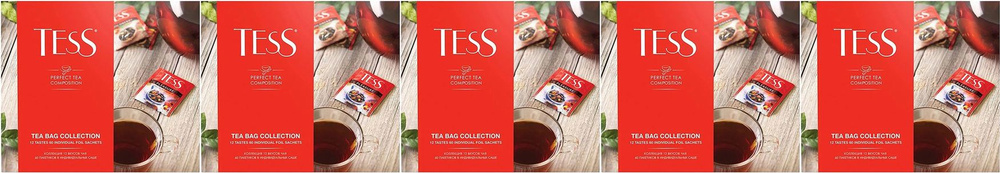 Чай ассорти Tess Tea bag collection в пакетиках 1,7 г х 60 шт, комплект: 5 упаковок по 103 г  #1