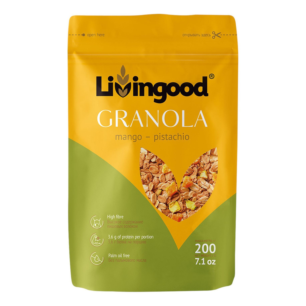 Гранола Livingood манго-фисташка 200 г #1