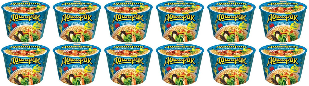 Лапша Doshirak Сытный обед соус со вкусом морепродуктов быстрого приготовления, комплект: 12 упаковок #1