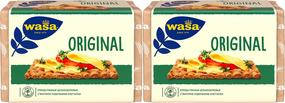 Хлебцы ржаные Wasa цельнозерновые, комплект: 2 упаковки по 275 г  #1