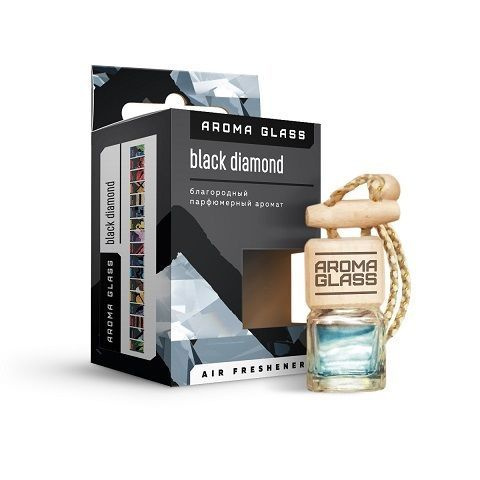 Освежитель (ароматизатор) подвесной жидкий бочонок "Aroma Glass" Black Diamond (Черный кристалл)  #1