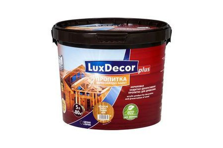 Пропитка акриловая с воском(20%) д/дерева Luxdecor /бесцветн./ 10л  #1