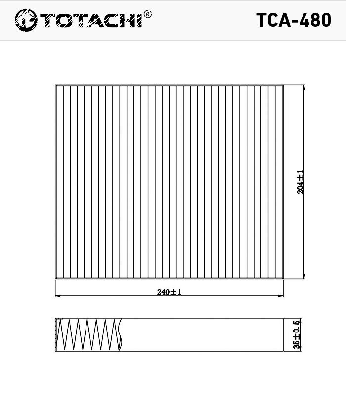 TOTACHI Фильтр салонный арт. TCA480, 1 шт. #1