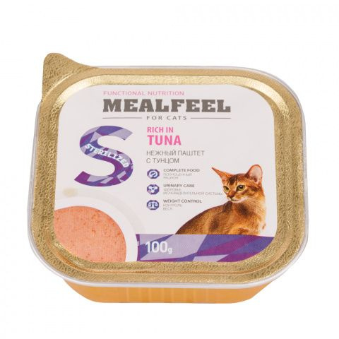 Mealfeel Functional Nutrition Sterilized Влажный корм (ламистер) для кошек, с тунцом, 100 гр, 14 шт  #1