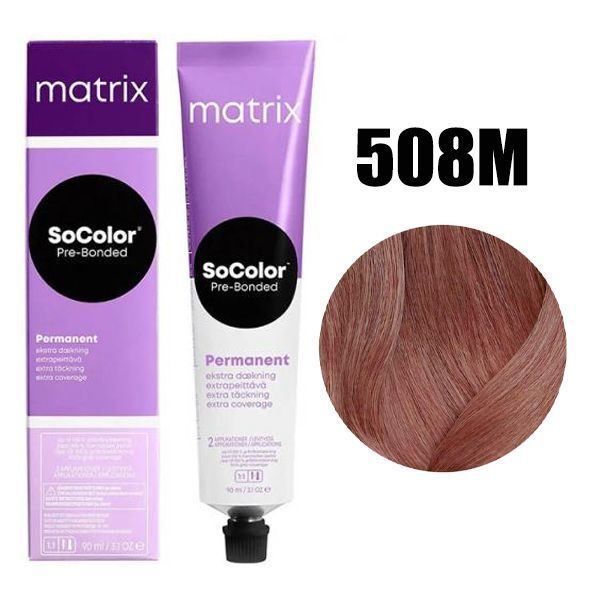 Matrix Перманентная краска для волос с бондером SoColor Pre-Bonded, 508M (508.8) светлый блондин мокка, #1