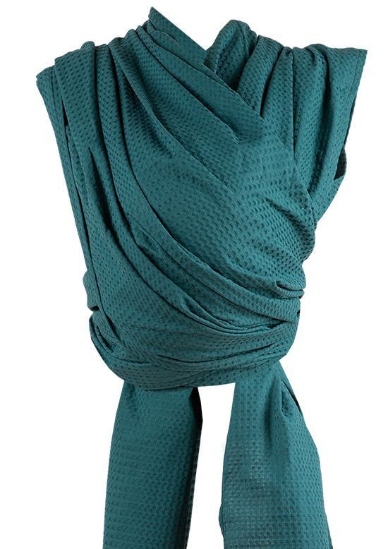 Слинг шарф для новорожденных детей Чудо-чадо вафельный изумрудный / слинг-шарф 0+ с рождения 100% хлопок #1