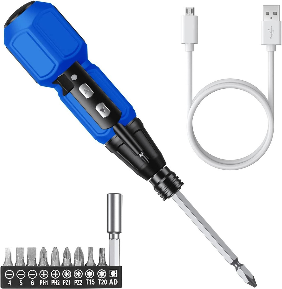 Многофункциональная электрическая отвертка с набором бит. Мини  электроотвертка с USB и подсветкой - купить по низкой цене в  интернет-магазине OZON (1249390135)