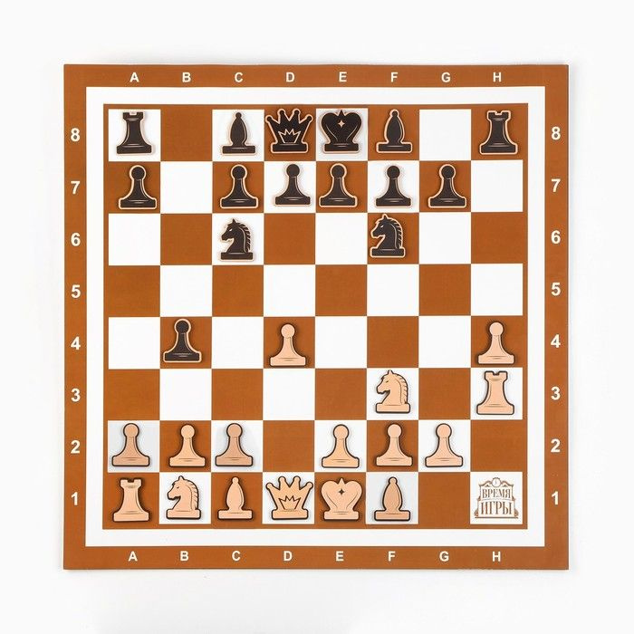 Время игры Демонстрационные шахматы "Время игры" на магнитной доске, поле 60 х 60 см, коричневые, 32 #1