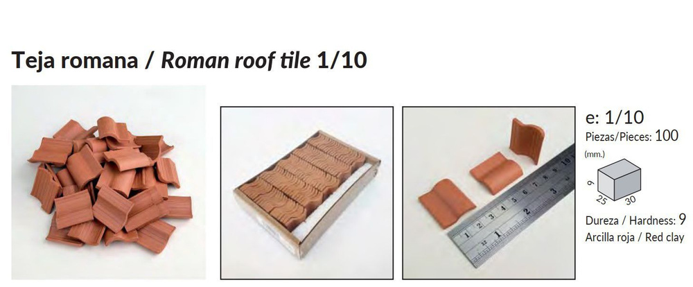 Черепица обычная, материал для диорам, М1:10, 25 шт, Aedes Ars (Испания)  #1