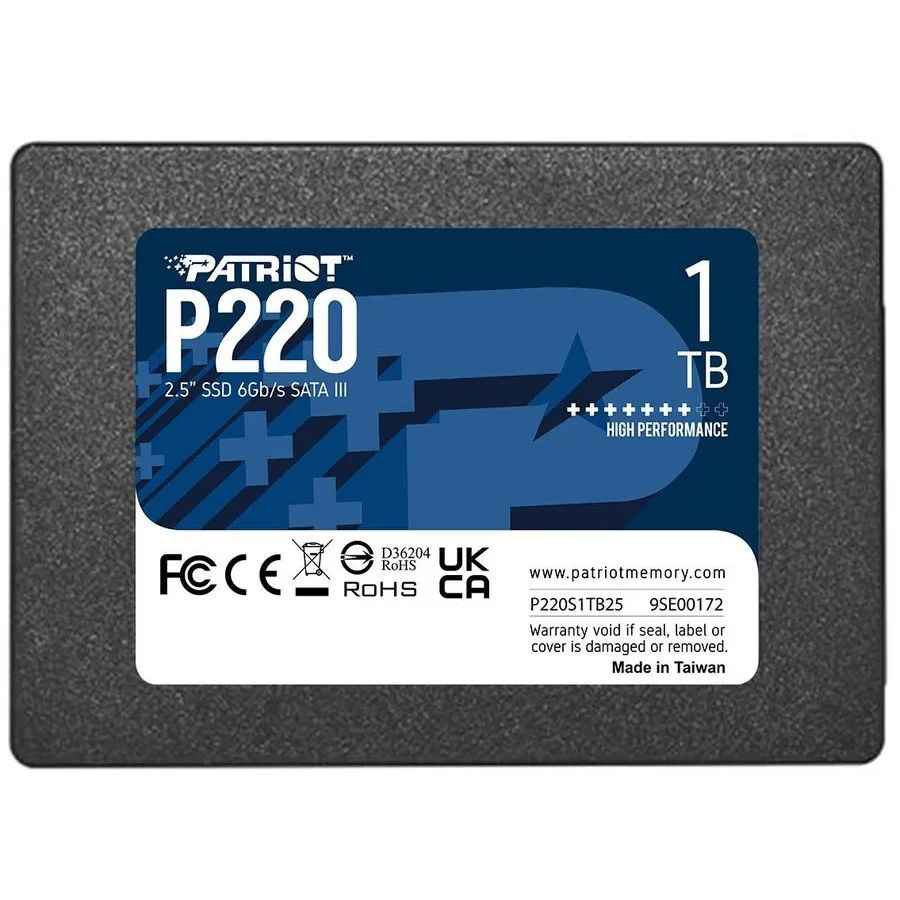 Patriot Memory 1 ТБ Внутренний SSD-диск P220 2.5" SATA3 6.0 Гбит/с (P220S1TB25) #1