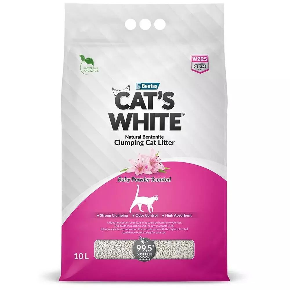 Комкующийся наполнитель для туалета кошек Cat's White Baby Powder с ароматом детской присыпки 10 л./8,55 #1