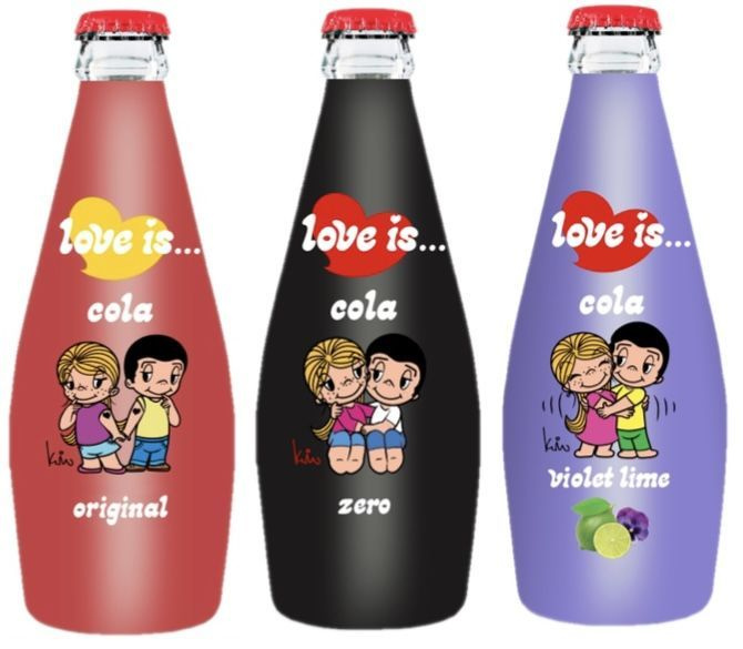 Набор из 3 бутылок напитков газированных Love is по 300 мл (cola original, violet lime, cola zero)  #1