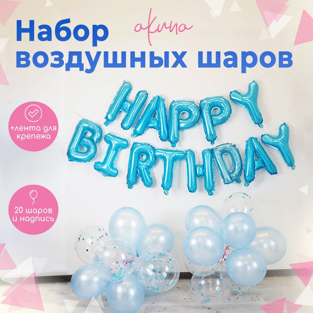 Шары воздушные фотозона буквы Happy Birthday #1