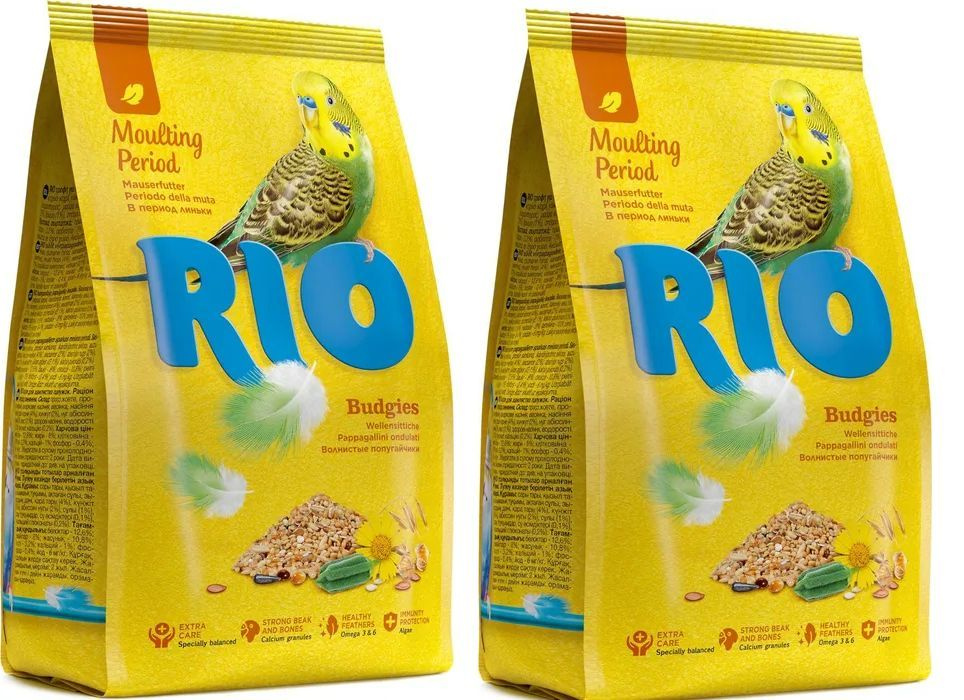 Корм для волнистых попугайчиков "Rio", в период линьки, 500 г х 2 штуки  #1