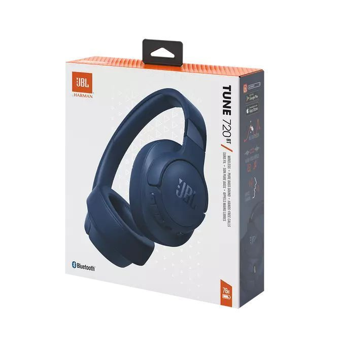 Наушники беспроводные с микрофоном JBL Tune 720BT, 3.5 мм, USB Type-C, синий  #1