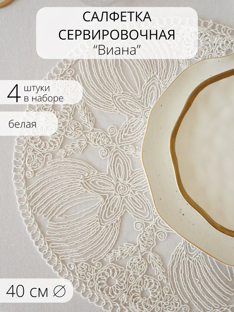 MOLLI textile home Салфетка для сервировки стола Полиэстер 40x40см, 4шт.  #1