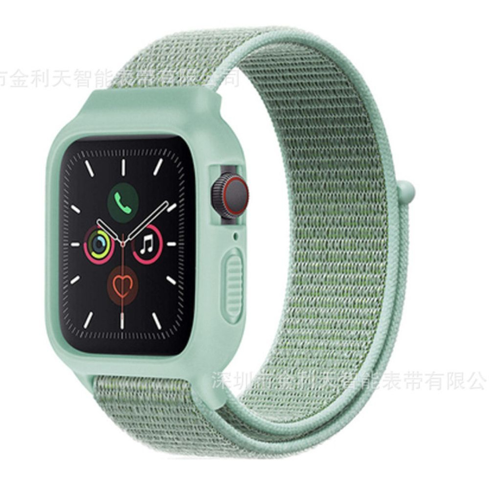 Защитный силиконовый корпус с ремешком для Apple Watch (38мм, 40мм,41мм) Бирюзовый  #1