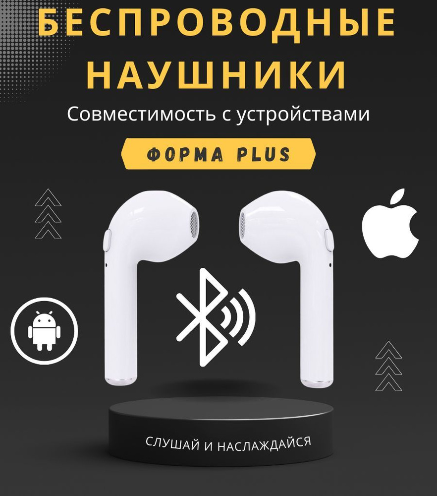 Наушники беспроводные Bluetooth с микрофоном mini / Блютуз наушники 2шт  #1