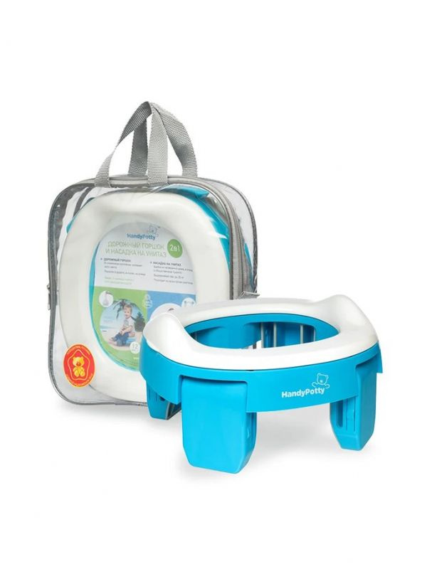 Дорожный горшок ROXY KIDS HandyPotty, 3 одноразовых пакета, голубой, HP-250B  #1