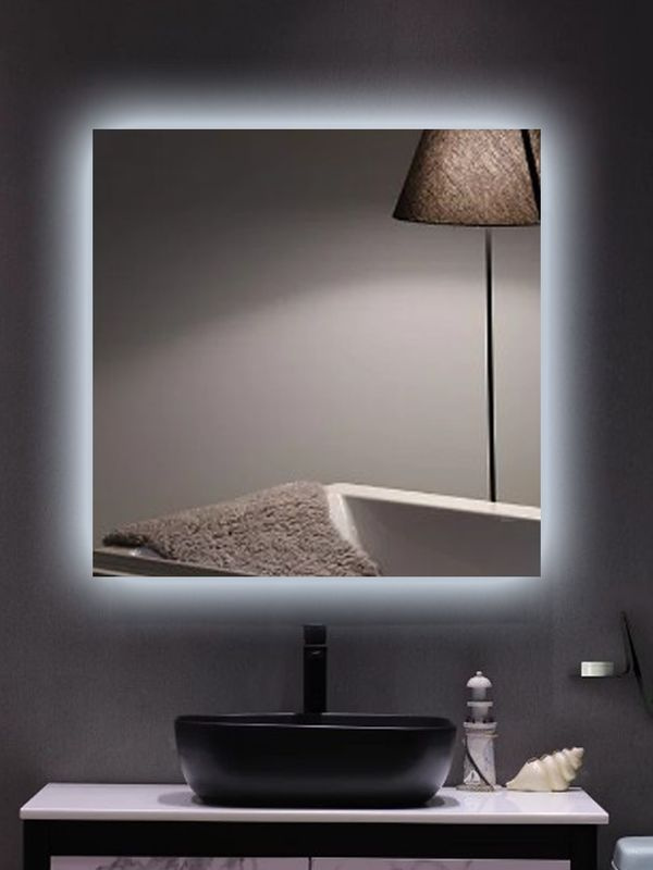 Зеркало прямоугольное 40*40 с нейтральной LED-подсветкой #1