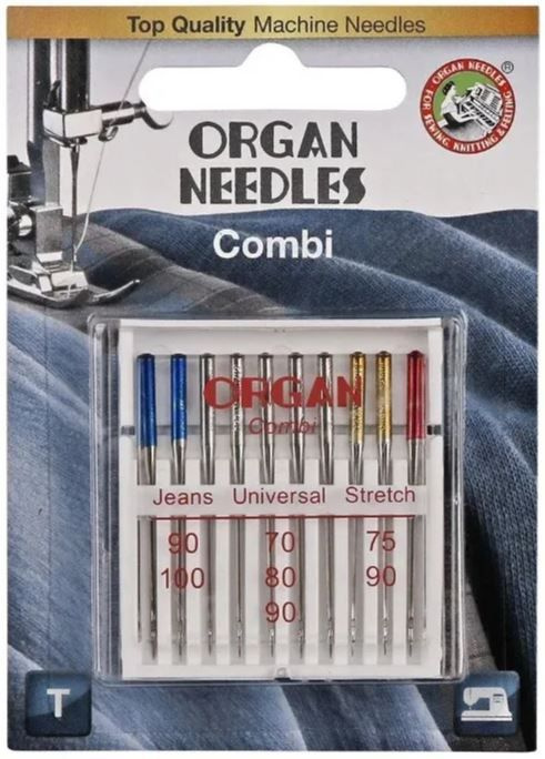 Иглы ORGAN универсальные COMBI (Джинсовые/Универсальные/Стрейч) 10 игл для бытовых швейных машин  #1