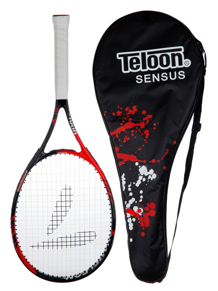 Ракетка для игры в большой теннис Mr. Fox Teloon Profi с чехлом, красный/черный  #1