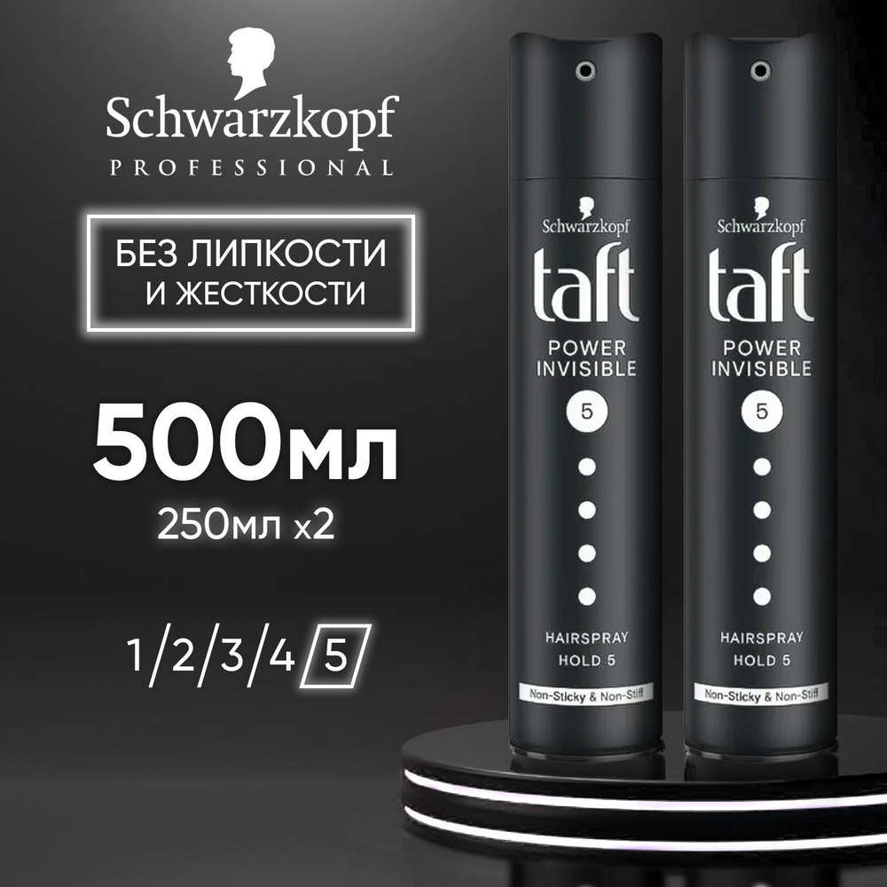 Schwarzkopf Лак для волос Taft Невидимая Фиксация Power 5, профессиональный уход, средство для укладки #1