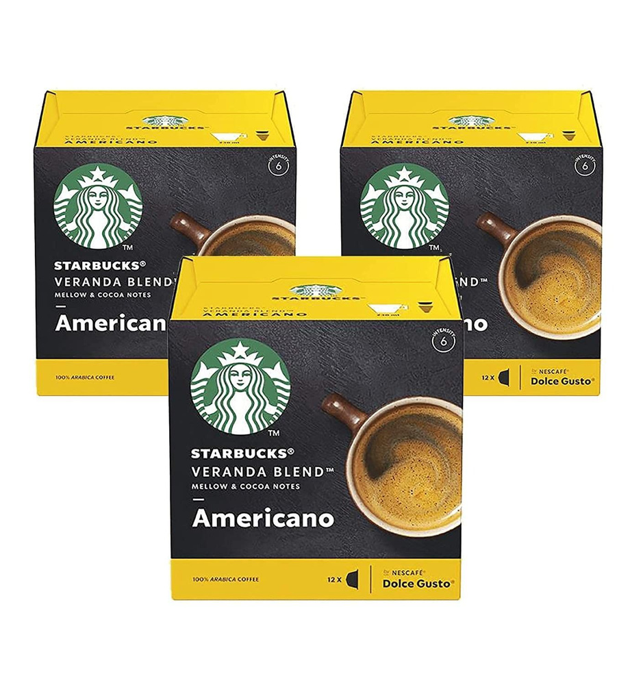 Кофе в капсулах Starbucks Dolce Gusto Veranda Blend, 3 упаковки x 12 шт #1