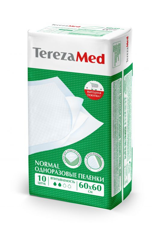 Пеленки одноразовые TerezaMed, Normal 60x60, 10 шт #1