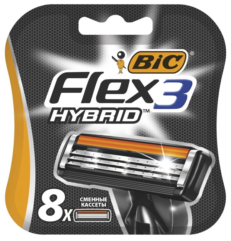 Сменные кассеты для бритья BIC Flex 3 Hybrid, 8 шт #1