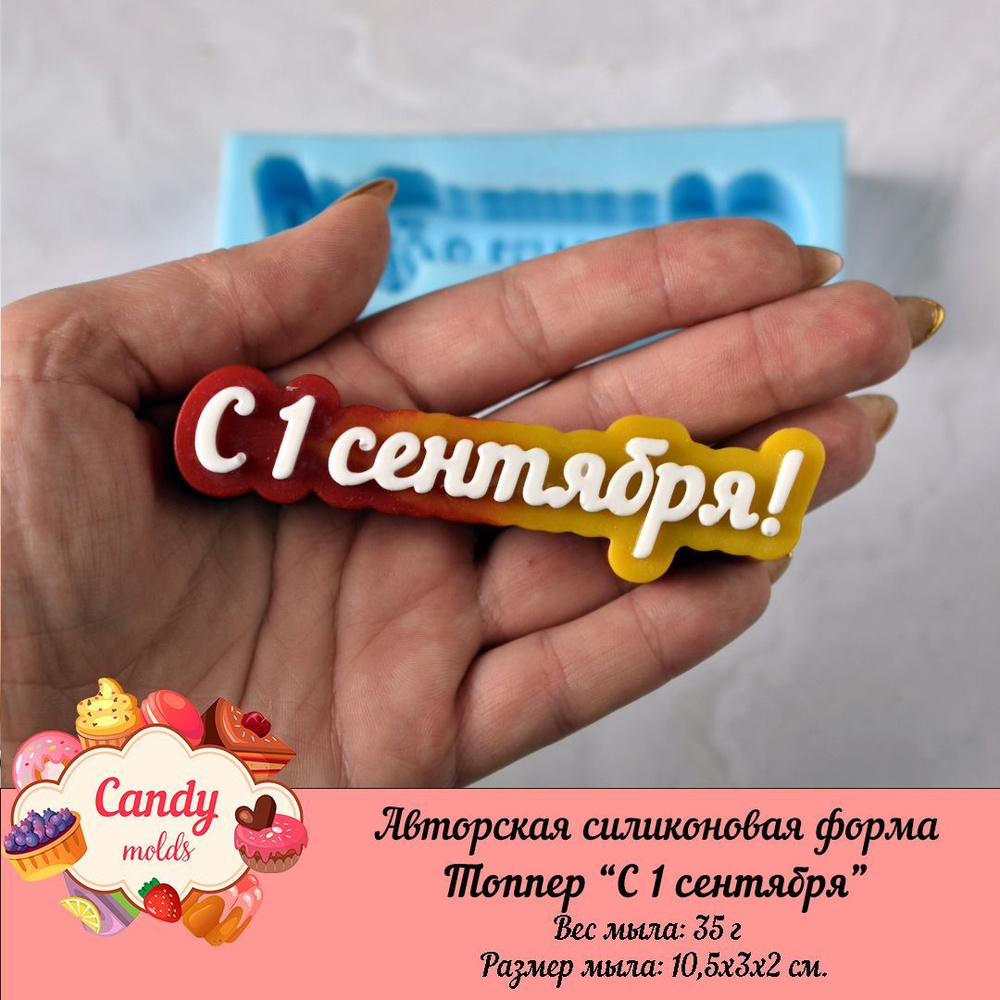 Силиконовая форма для мыла топпер "С 1 сентября!" / ПОДАРИ МЫЛО  #1