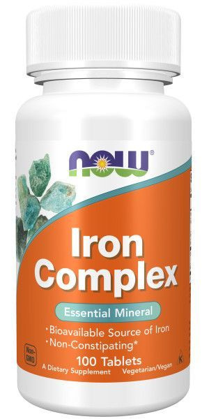 NOW Iron Complex, железо 100 таб #1