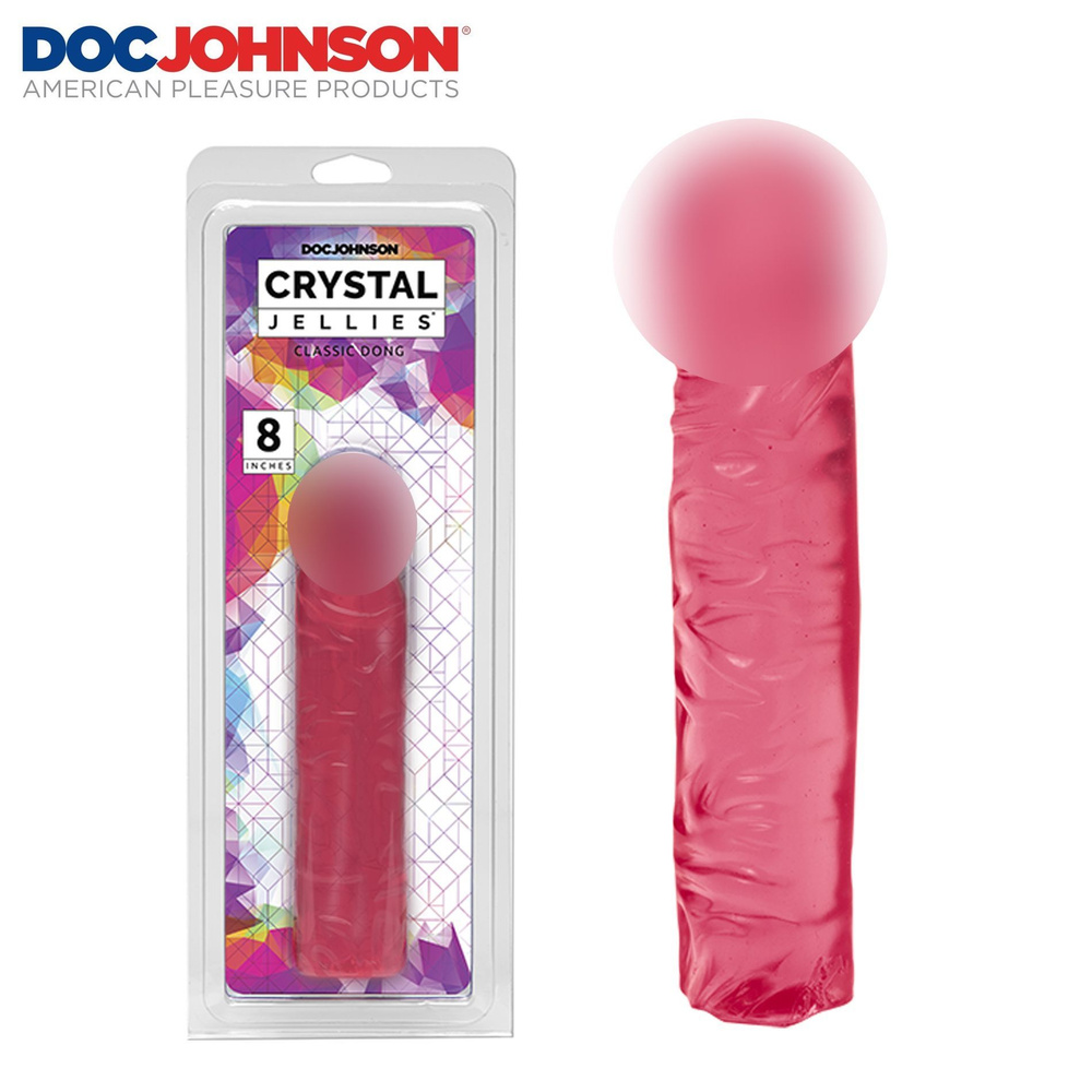 Doc Johnson Фаллоимитатор Crystal Jellies 8 Classic - Pink (19.7, 4.4 см) #1