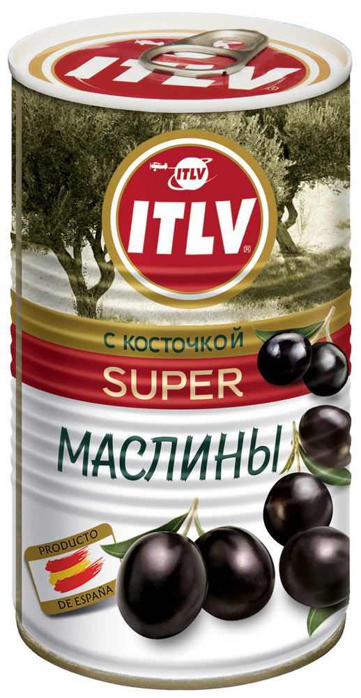 Маслины с косточкой ITLV Super черные, 350г, Испания, 350 г #1