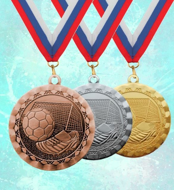 Наградной комплект из 3-х медалей 50мм футбол F-413 #1