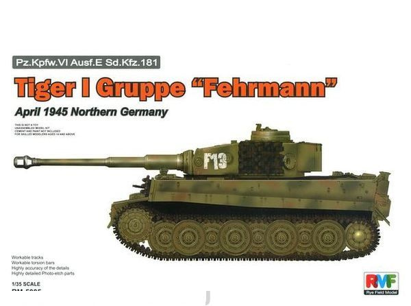 Сборная модель Rye Field Model (RFM) RM-5005 1/35 Tiger I Gruppe Fehrmann April 1945 Northern Germany #1