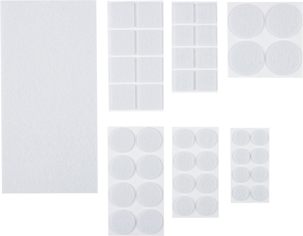 Накладки-протекторы для мебели самоклеящиеся, 45 шт набор, белый  #1